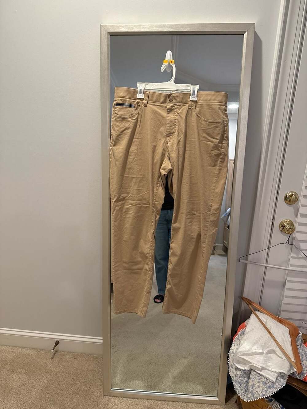 Brooks Brothers Men's 5-Pocket Performance Stretch Chino Pants Khaki W36 L30